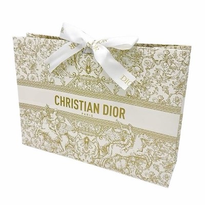 Dior Gift Bag Textured Paper Holiday Limited Edition L 9.5 x H 7 x D 3.5'' NEW