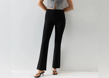 Quince Womens Ultra-Stretch Ponte Bootcut Pants Black SMALL 27x28