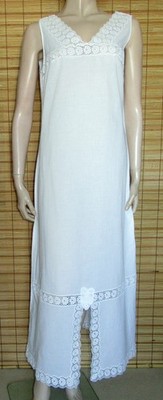 WEISSES NACHTKLEID - SPITZE - COTTON - VINTAGE - GR. S