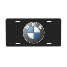Bmw 12 X 6 Inch Car Black Front License Plate Cover Exterior Accessories