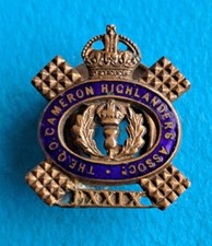 Emailliertes THE Q.O.CAMERON HIGHLANDERS ASSOCN - Reversabzeichen LONDON