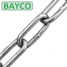STAINLESS STEEL LONG LINK CHAIN 4MM DIAMETER, GRADE A4 / 316  MARINE CUT LENGTHS