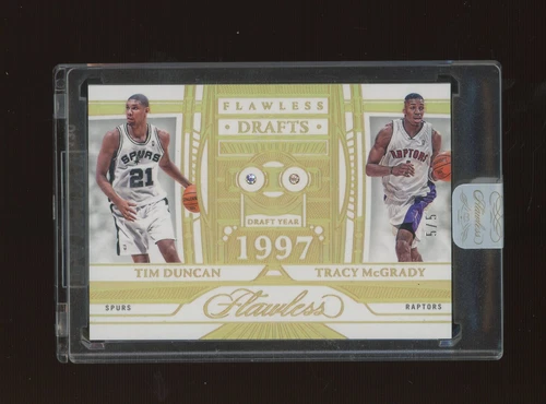 2023-24 Panini Flawless Dual DIAMOND GOld Tim Duncan Tracy McGrady 5/5