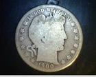 1900 US Barber Half, Average Cir Grade, .3617 oz Silver  (US-4280)