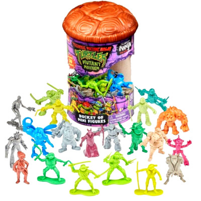 Tmnt Mutant Mayhem Bucket Of 50 Mini Figures Teenage Mutant Ninja
