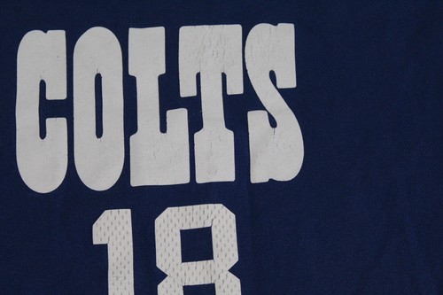 Reebok Indianapolis Colts #18 Double Sided Blue Jersey T-Shirt Men's size Large - Picture 6 of 7