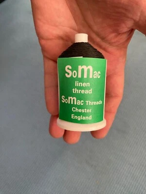 3/25 BLACK - 50g spool - Somac Linen Thread - Saddlery - Maine Plaiting