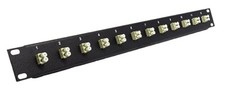12 Port LC Fiber Patch Panel 10Gb/40Gb Multimode Aqua Couplers  Loaded 1u 19"