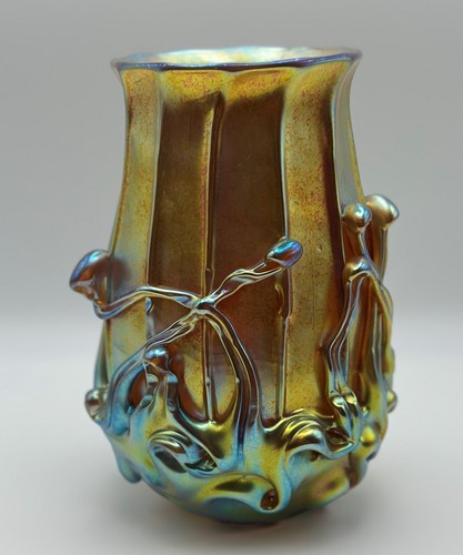 Steven Lundberg Glass Art | Lava Vase | Signed 2005 | Blown Glass