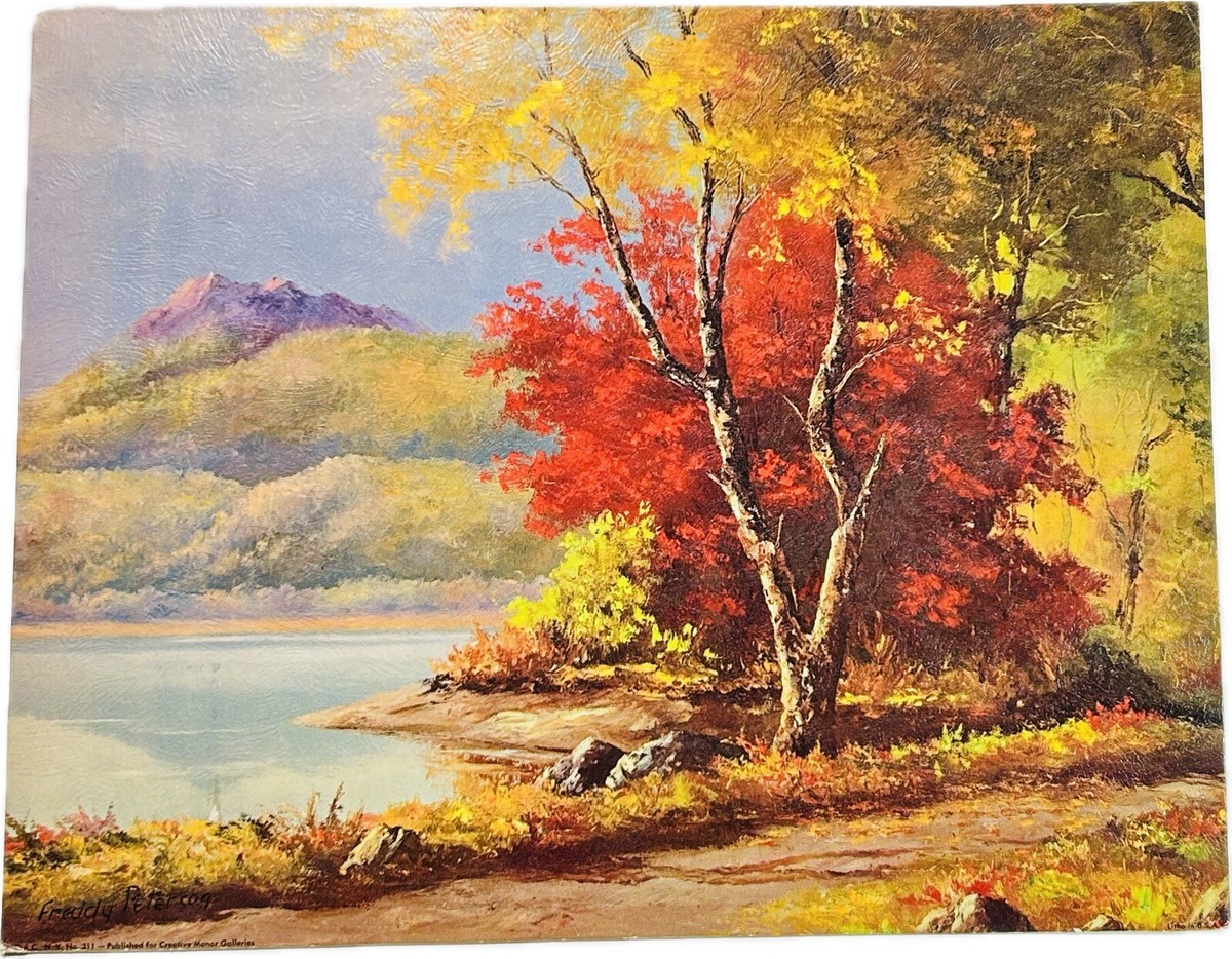Vintage Lake View Freddy Peterson Art Print 11x14 Lithograph