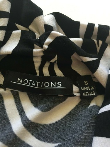 Notations Black/White Blouse, NWT, Front Lined, Zebra Print - Picture 5 of 7