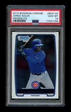 2012 Bowman Chrome Jorge Soler Rookie PSA 10 Gem Mint RC Chicago Cubs