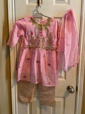 Indian Pakistani Girls Peplum Embroidered Shirt and Trouser  Party Wear Suits