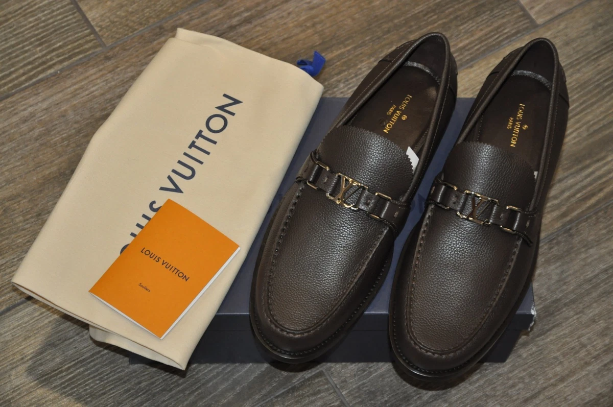 Louis Vuitton Dark Brown Leather Major Loafers Size 44