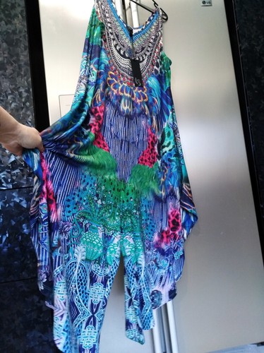 NEW $169 TS 14 PLUS colourful jersey DRESSED TO THRILL jumpsuit wide leg CRUISE - Picture 4 of 10