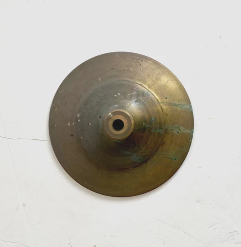 Vintage 6 1/8 Inch Stamped Brass Lamp Shade Cap Tiffany Style Stained Glass Raw