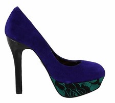 Betsey Johnson Heels Pumps Blue Dareah Suede Gorgeous Size 6.5 