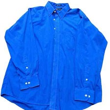 Chaps Shirt Mens Large Blue Button Up Long Sleeve Pocket Casual Men 1526