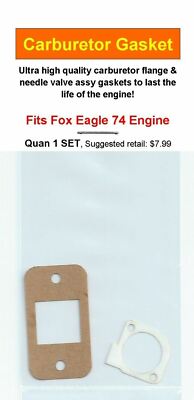 Aftermarket CC to Carb & Needle Valve Assy Gasket 2 PC SET Fits Fox Eagle 74 NIP