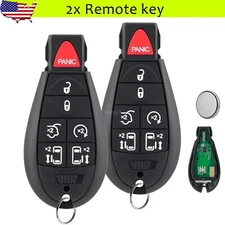 2 Remote Car Key Fob For 2008-2020 Dodge Grand Caravan Chrysler Town&Country