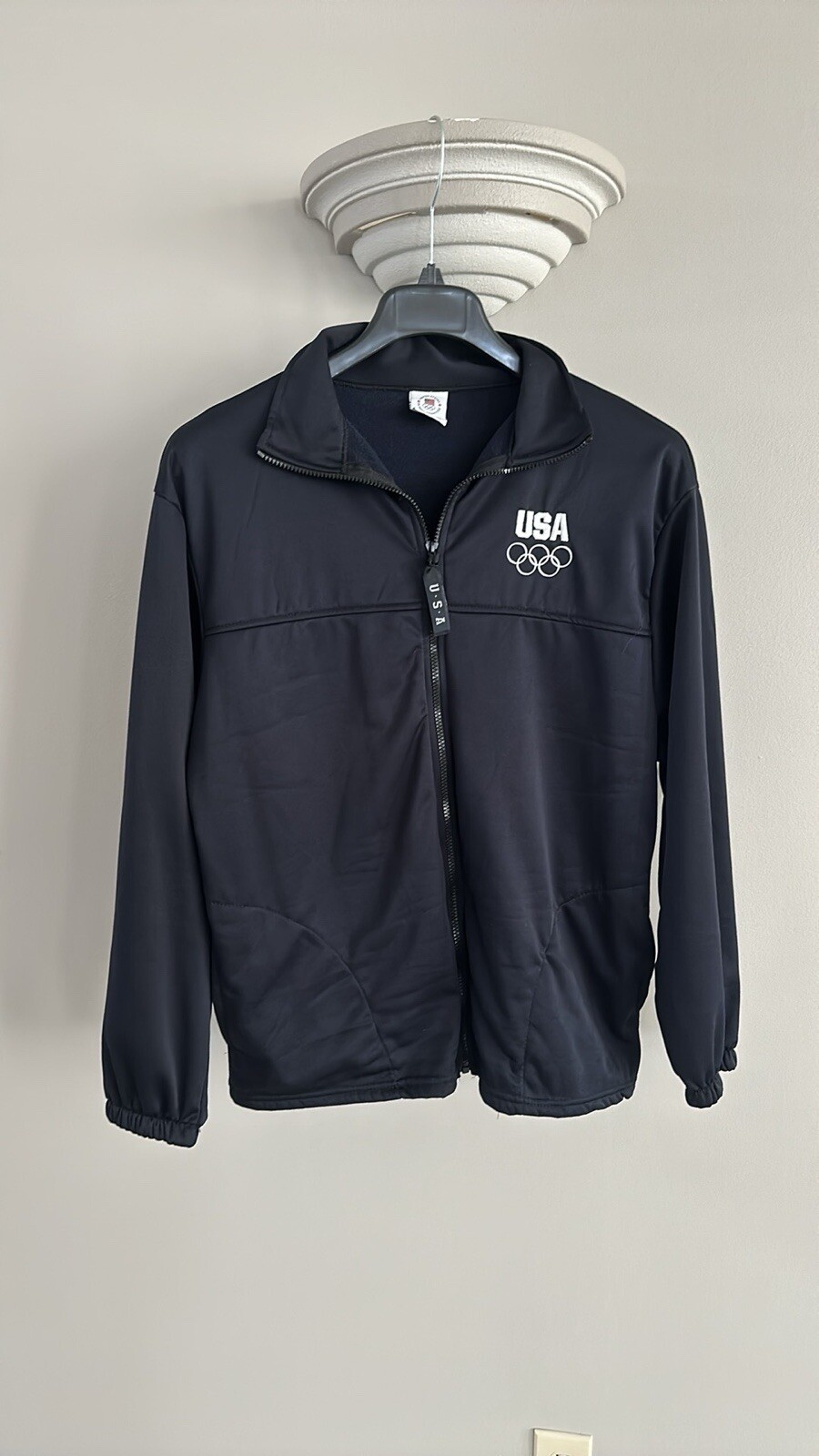 Vtg USA Olympic Committee Jacket Mens Lareg L Blue Windbreaker Track ...