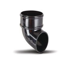 Image of 1 x Polypipe Round Downpipe Shoe - 68mm - Black RR128B