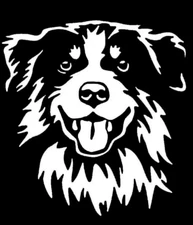 Australian Shepherd Dog 5" White Vinyl Decal Car Windows Laptop Notebook