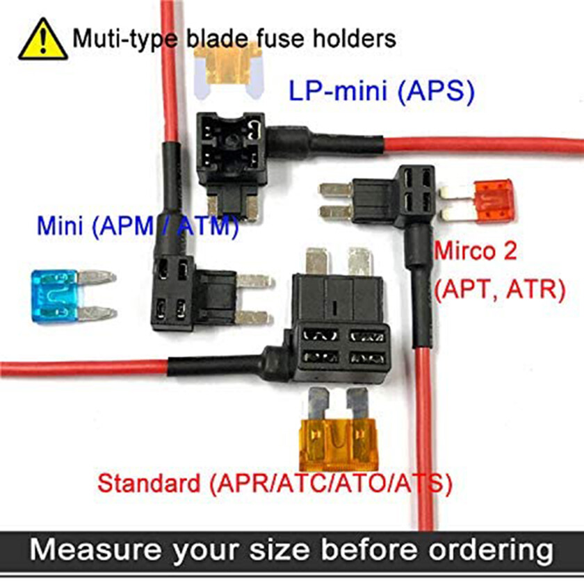 Kit Adattatore Preleva Fusibile Automotive 16 AWG A Circuto Chiuso Per Mini Fusibili + 8 Fusibili 10A E 15A