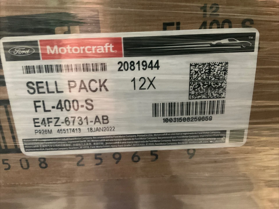 Paquete de 12 filtros de aceite de motor originales Motorcraft FL-400-S Foto 3 de 4