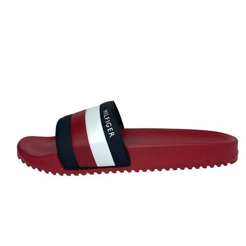 Tommy Hilfiger Rozi Mens Slip on Sandals Size 11-12 Red Black Comfortable  Sandal | eBay