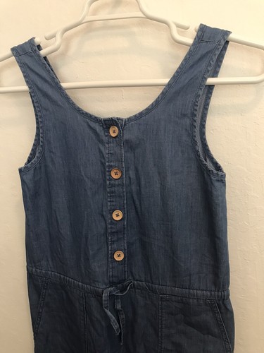 Zara Kids Jumpsuit Chambray Denim Blue Girls Size 11-12 NEW - Picture 6 of 11