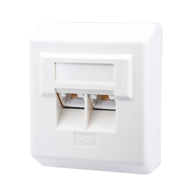 Netzwerkdose LAN Dose Aufputzdose ISDN DSL Telefon 2x RJ45 Aufputz LSA UTP