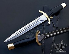 A FANTASTIC DOUBLE EDGE CUSTOM HANDMADE 16'' HIGH CARBON STEEL HUNTING DAGGER