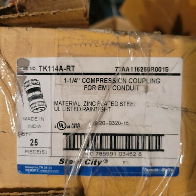 New! Pack of 25 Thomas & Betts TK114A 1-1/4-Inch Compression Coupling BESTPRICE