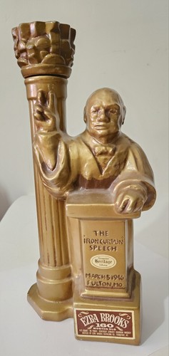 1969 Ezra Brooks Winston Churchill The Iron Curtain Speech Decanter