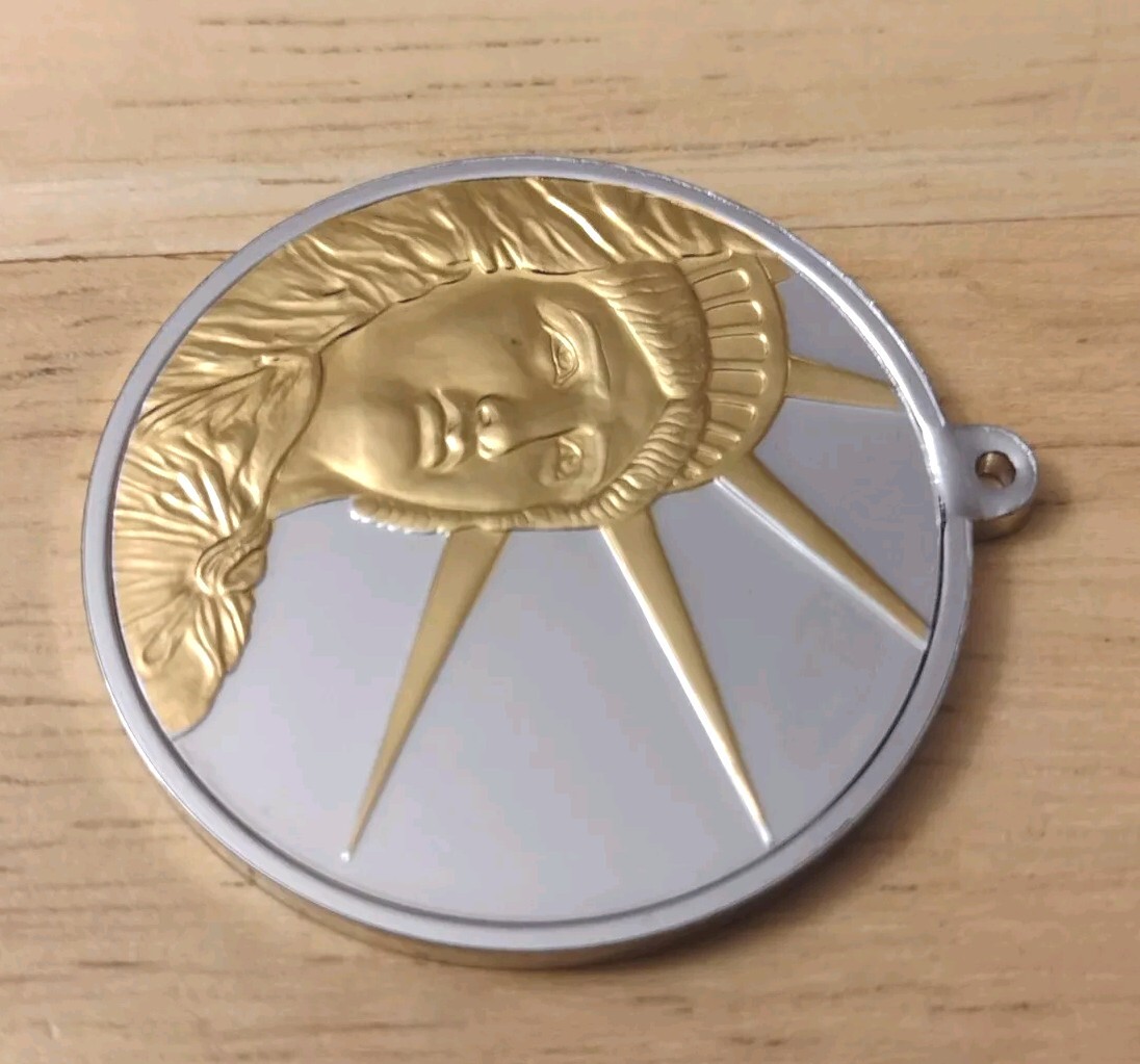 Vintage Statue Of Liberty Sterling Silver 925 Coin Pendant