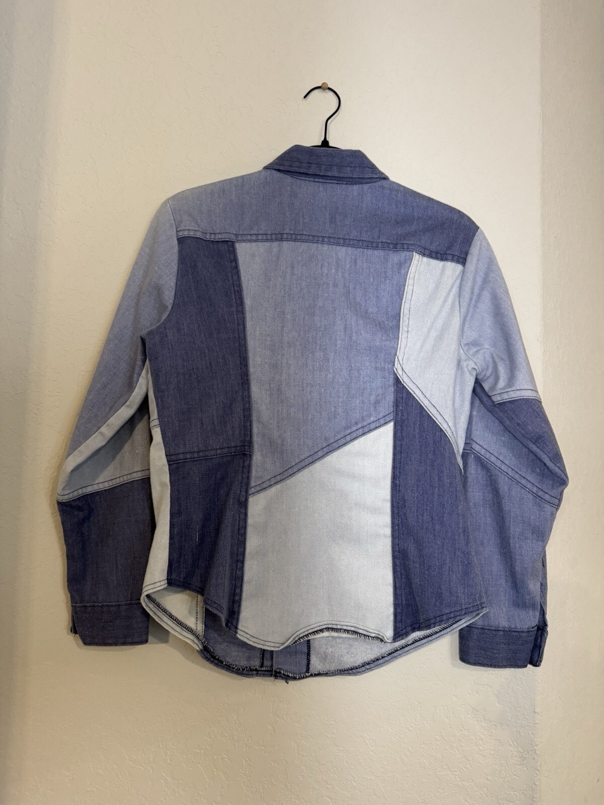 1970s Patchwork Denim Button  Up - image 2