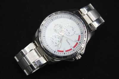 Watch it Quartz Armbanduhr Uhr Handaufzug 20312 Herren silber Edelstahl  Vintage