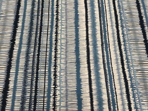 Baker Lifestyle Embroidered Printed Stripe Fabric- Toledo Indigo 6 yds PP50444.1 - Picture 5 of 6