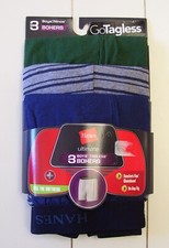 Boys Youth Hanes Ultimate 3 Pr Green Blue Grey Tagless Boxers S 6-8