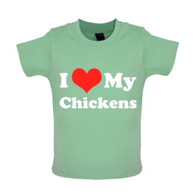 I Love My Chickens - Baby T-Shirt / Strampler - Huhn Hähne Haustiere Bauernhof Ei