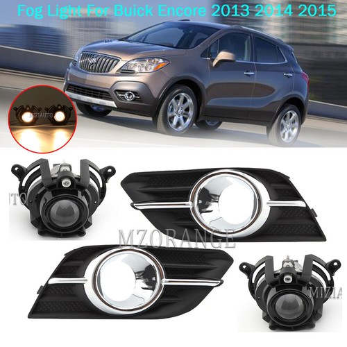 Fog Light Lamps w/Bezel Cover Trim For Buick Encore 2013 2014 2015 w/Blubs PAIR - Picture 1 of 12