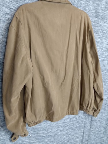 Men WEATHERPROOF WP sz Lrg lined Carmel Brown coat Jkt~lightweight suede feel - Picture 7 of 9