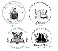 Custom From The Library of -Hand Held Book Embosser-Address- Skull, Cat Embosser