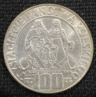 POLAND 1966 100 Zlotych Millennium Silver Mieszko i Dabrowka | eBay