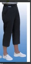 Emsmorn Ladies Grey Cropped Bowls Trousers With Part Elasticated Waist  22 20 L