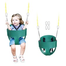 High Back Full Bucket Toddler Swing Seat with 3- Point Adjustable Safety Harn...