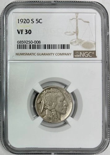 1920-S Buffalo Nickel, NGC VF-30