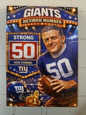 New York Giants Custom Caricature Retired Number Card - Ken Strong