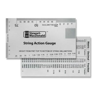 StewMac String Action Gauge And Ruler, Metric, Stainless Steel - Designed by...